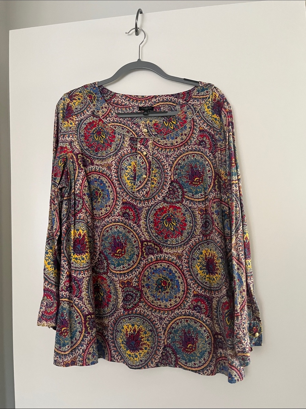 Talbots Multicolor Medallion Long-Sleeve Tunic